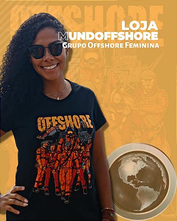 Camiseta Baby Look Offshore Warriors -Preta