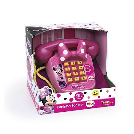 Telefone Infantil Minnie Foninho Sonoro Brinquedos - Elka