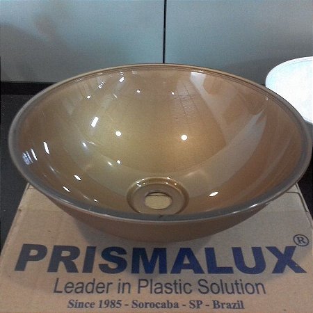 Cuba Plástica DOURADA Redonda de Sobrepor (Apoio) Para Banheiro