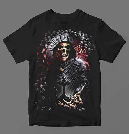 Camiseta - Caveira Tempo
