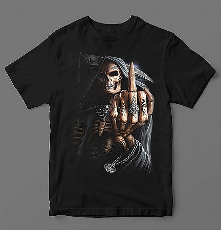 Camiseta - Caveira Dedo
