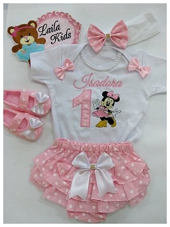 Calcinha Bunda Rica + Tiara + Body Personalizado + Sapatinho