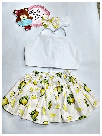 Saia Menina Bunda Rica Tiara E Top