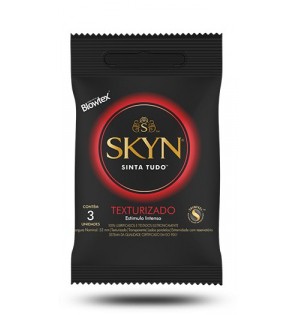 Preservativo Blowtex Skyn Texturizado Pacote com 3 Unidades