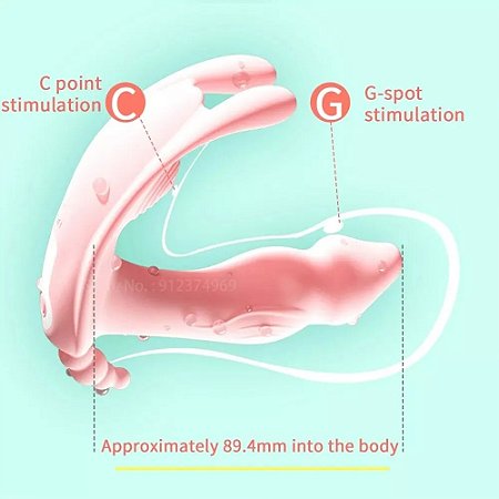 Vibrador Calcinha Com Estimulação no Clitóris e Ponto G Com Controle Remoto