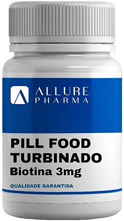 Pill Food Turbinado com Biotina 3mg - 180 cápsulas (tratamento para 3 meses) * Cabelos fortes e com brilho *