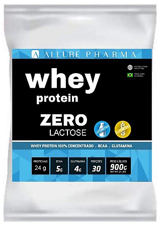WHEY ZERO LACTOSE 900g - Whey Protein Concentrado Zero Glúten Proteínas e Aminoácidos REFIL