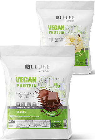 100% Proteína Isolada Vegana e Natural Zero Lactose Zero Glúten adoçado c/ stevia Vegan Protein KIT PROMO 2x 900g Shake Protéico Vegano REFIL