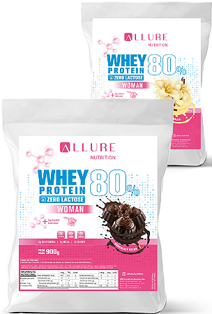 Combo 2 Whey Protein Concentrado Zero Lactose Colágeno Hidrolisado Woman 900g