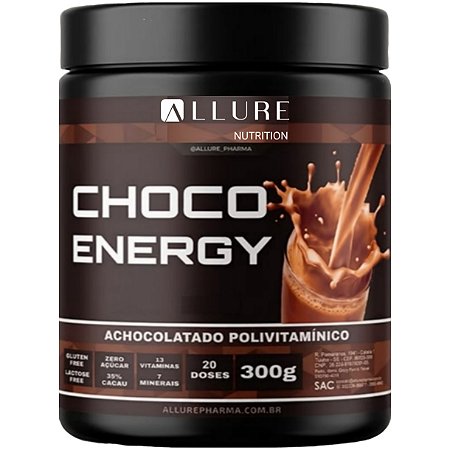 Choco Energy Achocolatado Polivitamínico stevia Zero Açúcar Zero Glúten Zero Lactose 300g