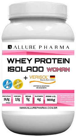 Whey Protein ISOLADO Woman e Colágeno VERISOL ®  Selo de Autenticidade - Pote de 900g - Zero Lactose e Zero Glúten  - Proteínas e Aminoácidos, Cuidados com a Pele, Cabelos e Unhas