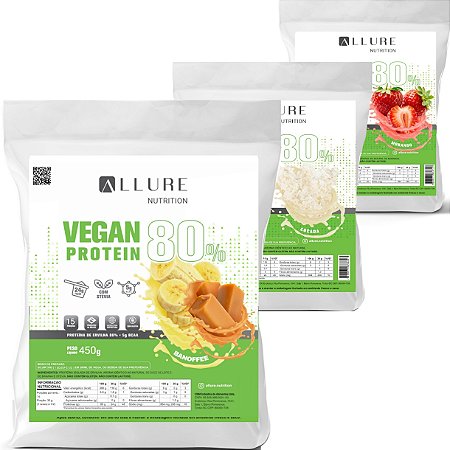 Combo 3 Proteína Vegana 100% Vegan Protein 450g