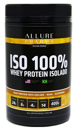Whey Protein Isolado e Hidrolisado 400g - Banana (100% ZERO LACTOSE -  Proteínas e Aminoácidos) - Allure Pharma
