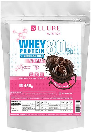 Whey Protein Zero Lactose +Colágeno Hidrolisado Woman Stevia Zero Glúten  Cuidados com a Pele, Cabelos e Unhas ( WPC 80%) refil 450g