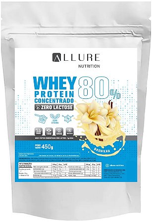 Whey Protein Zero Lactose WPC 80% Stevia refil 450g