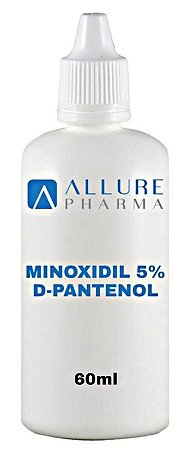 Minoxidil 5% + D-Pantenol 2%   60ml Loção Capilar com Propilenoglicol  *  Combate a queda capilar  * Crescimento e Fortalecimento dos Cabelos