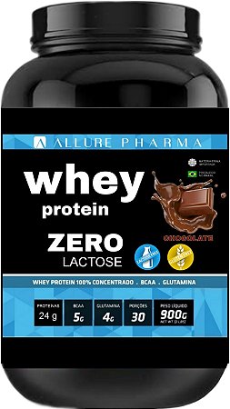 WHEY ZERO LACTOSE 900g  CHOCOLATE  - Whey Protein Concentrado Zero Glúten Proteínas e Aminoácidos