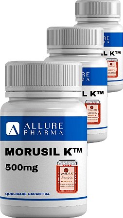 KIT PROMO 3 Frascos Morusil K™ 500mg Selo de Autenticidade  TOTAL 90 DOSES  Laranja Moro, redução de gordura abdominal