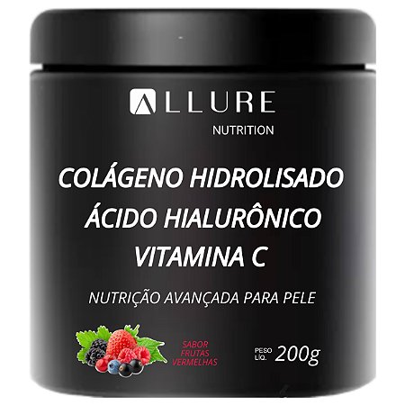 Colágeno Hidrolisado + Ácido Hialurônico + Vitamina C sabor Frutas Vermelhas - Pele Jovem - Anti Rugas