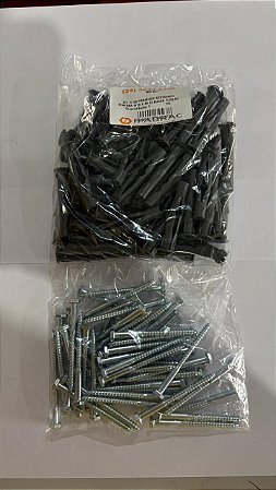 KIT C/ 50 Parafuso Sextavado Soberba 3/16 x 60 c/ bucha tijolão 8mm - TOTAL 100 PÇS