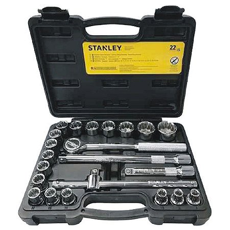 JOGO SOQUETE 8A32 22 PCS ENC 1/2 STANLEY STMT81242-840