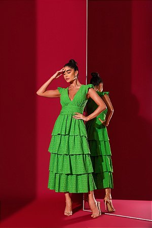 Vestido Longuete Ketlin Verde Folha - SODALITA - Os melhores vestidos de  festa
