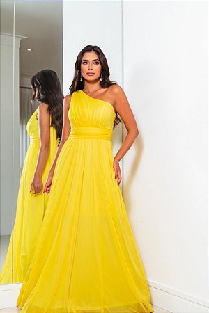 Vestido Eliana Amarelo - SODALITA - Os melhores vestidos de festa