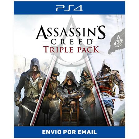 Assassin's Creed Triple Pack: Black Flag, Unity, Syndicate - Ps4 e Ps5 Digital