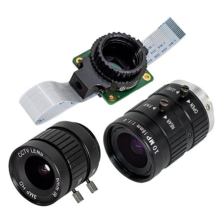 Câmera Raspberry Pi Foco Ajustável 12.3mp + Lentes 16mm/6mm