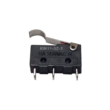 Chave Micro Switch KW11-3Z-3 3T 5A 250V Haste 20mm com Curva