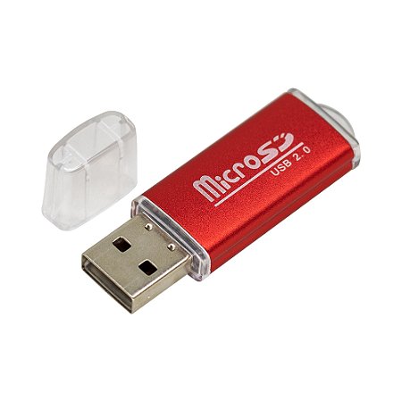 Leitor de Cartão Micro SD Card Adaptador USB (Vermelho)