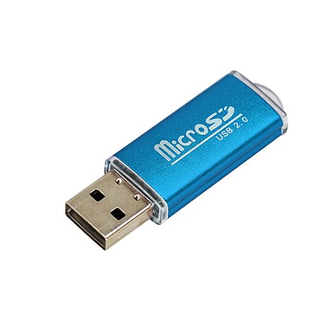Leitor de Cartão Micro SD Card Adaptador USB (Azul)