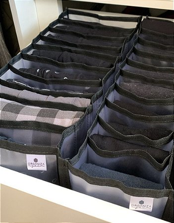 Kit Gaveta Masculina (02 P e 02 M - organiza cuecas, meias, cintos e gravatas)