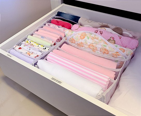 Colmeia Organizadora Bebê GG - 06 Divisões (Ideal para toalhas de banho, lençóis de berço e manta finas)