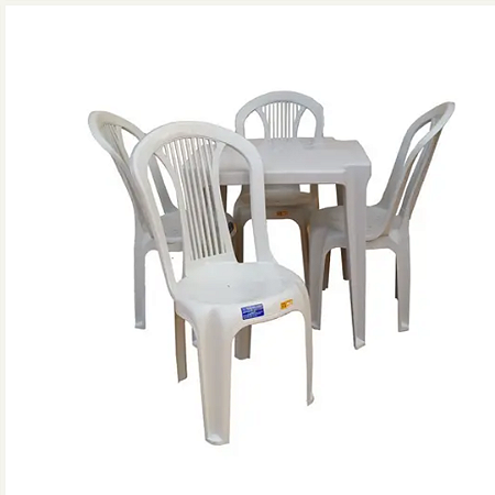 Jogo de mesa com 4 cadeiras de plástico - jp confecções e utilidade