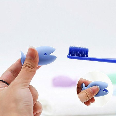 Suporte para Escova de Dente em silicone Peixinho Ventosa