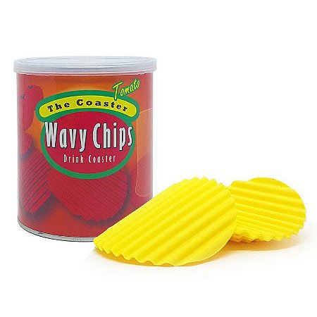 Porta Copos em Silicone Wavy Chips Tomato - 4 unidades