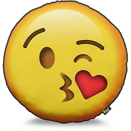 Almofada Emoticon - Emoji Beijinho com Amor