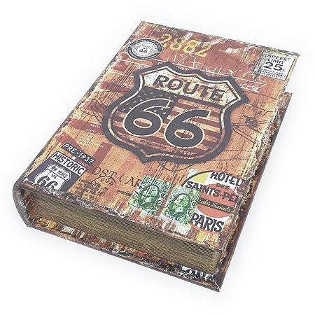 Caixa Livro Decorativa Historic Route 66 - 25 x 18 cm