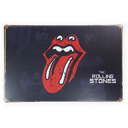 Placa de Metal The Rolling Stones black - 30 x 20 cm