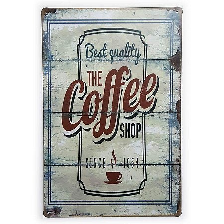 Placa de Metal The Coffee Shop Since 1954 - 30 x 20 cm