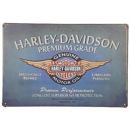 Placa de Metal Harley Finest Quality - 30 x 20 cm