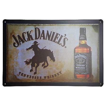 Placa de Metal Decorativa Jack Daniel's Cowboy