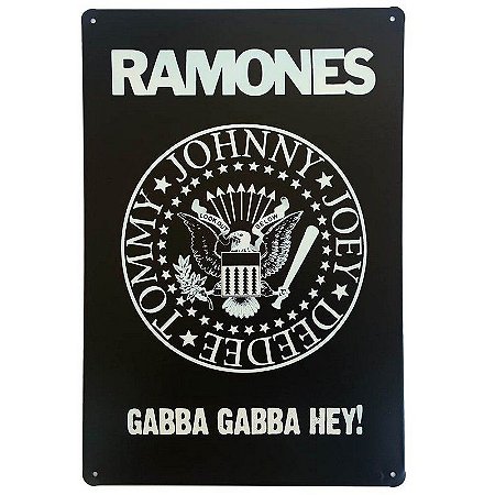 Placa de Metal Decorativa Ramones - 30 x 20 cm