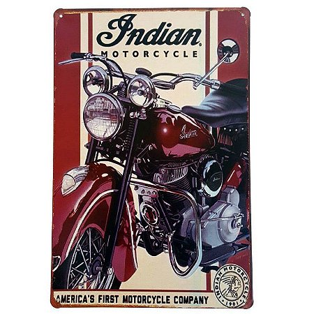Placa de Metal Decorativa First Motorcycle - 30 x 20 cm