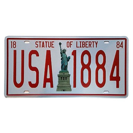 Placa de Metal Decorativa USA 1884 - 30,5 x 15,5 cm
