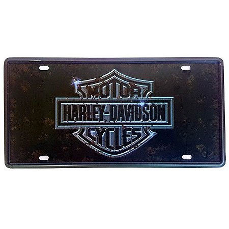 Placa de Metal Decorativa Harley Davidson - 30,5 x 15,5 cm