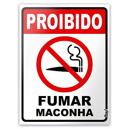 Placa - Proibido fumar maconha - 15 x 20cm