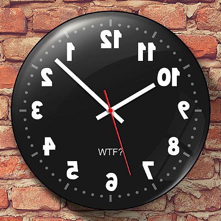 Relógio de Parede Geek Anti horário - 30 cm