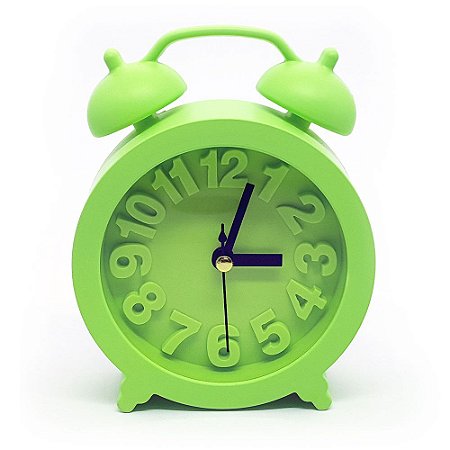 Relógio de mesa Retrô Moderno redondo - verde